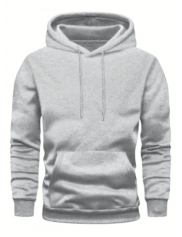 Men's Plus Size Casual Geometric Pattern Hoodie - Polyester Knit Fabric, Regular Fit, Hooded Sweatshirt with No Detail - 1 Count