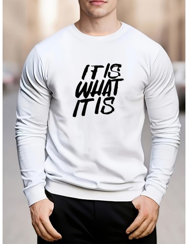 What it is, a simple lettering printed men's new round-necked hoodie, a loose-fitting fashion trend, and casual sporty boy All Over The Top