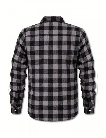 Plus Size Men's Casual Long Sleeve Button Down Shirt Fashion Classic Buffalo Plaid Flannel Top