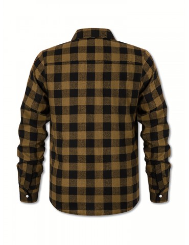 Plus Size Men's Casual Long Sleeve Button Down Shirt Fashion Classic Buffalo Plaid Flannel Top