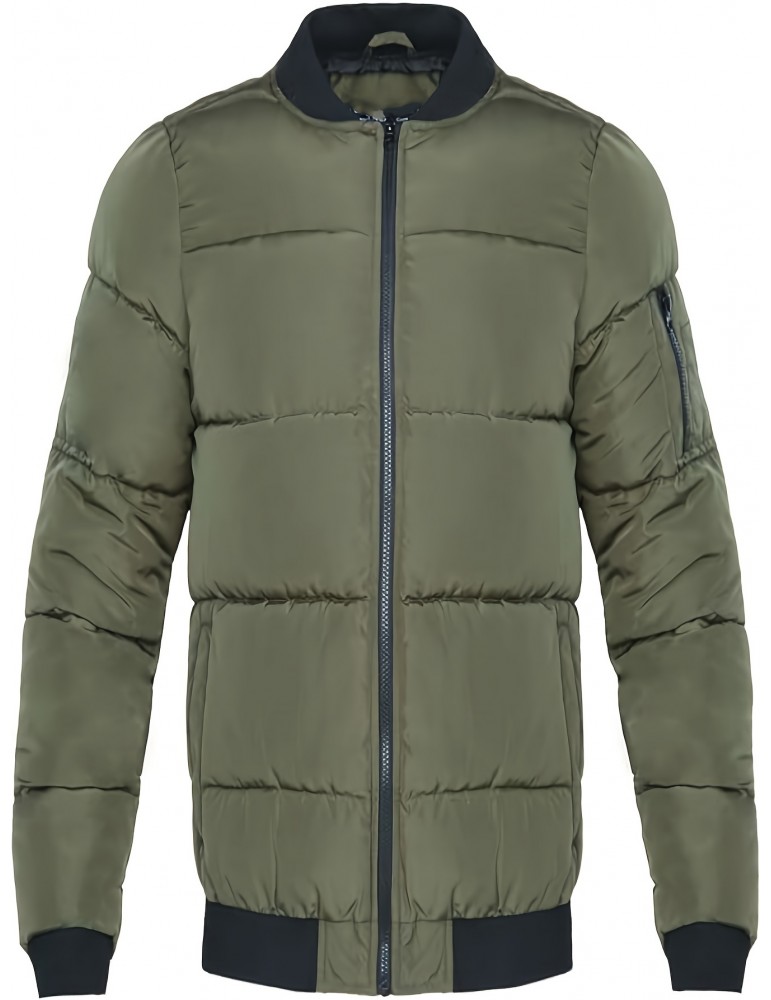 Men's Olive Green Winter Bomber Jacket - Luxurious Warmth and Rugged Style | Advanced Thermal Insulation, Wind & Water-Resistant, Multi-Functional Pockets for Enhanced Practicality