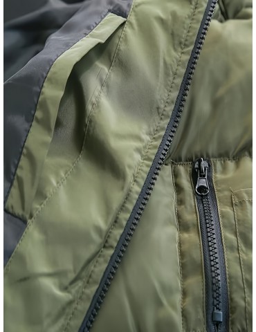 Men's Olive Green Winter Bomber Jacket - Luxurious Warmth and Rugged Style | Advanced Thermal Insulation, Wind & Water-Resistant, Multi-Functional Pockets for Enhanced Practicality