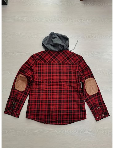 Warm and Stylish Men's Plaid Fleece Hooded Coat for Fall and Winter