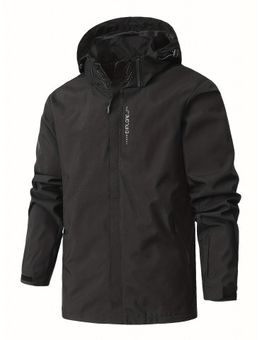 Versatile Men's Hooded Windbreaker: Warm, Easy-Care, Casual Fall/Winter Jacket – Perfect for Outdoor Activities