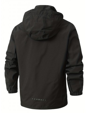 Versatile Men's Hooded Windbreaker: Warm, Easy-Care, Casual Fall/Winter Jacket – Perfect for Outdoor Activities