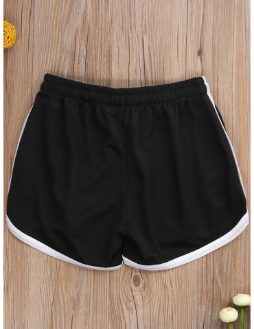 Men's Athletic Shorts - Color Block, Drawstring Waist, Quick-Dry Polyester for Running & Sports