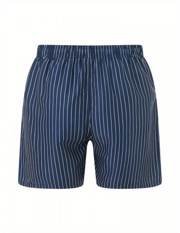 Men'S Casual Polyester Swim Shorts, Stripe Pattern, Quick Dry Woven Fabric with Slight Stretch, Regular Fit, with Pockets, for Beach & Swimming