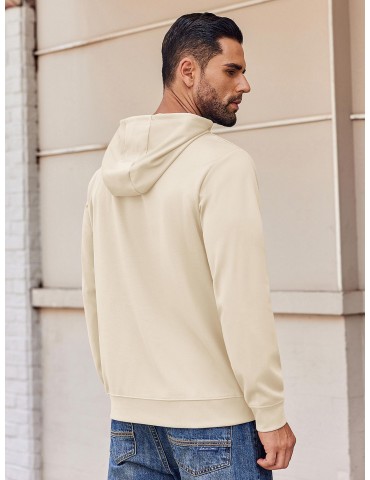 Men's Hoodie Long Sleeve Hooded Pullover Casual Fashion Sweatshirts Drawstring Gym Hooded with Kanga Pocket