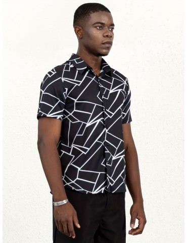 Plus Size Men's Summer Short Sleeve Graphic Shirts, Comfy Stretch Tops