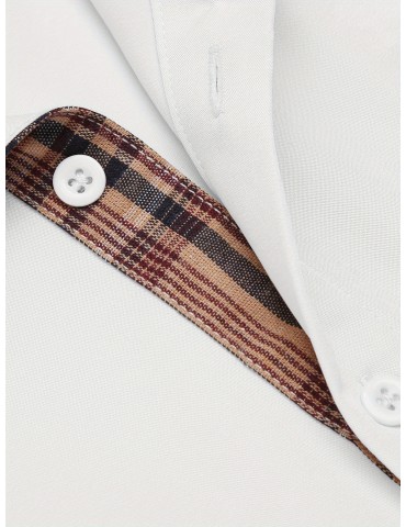 Men's Casual Short Sleeve Dress Shirt - Wrinkle-Free, Plaid Collar, Button-Down Summer Top, PLUS SIZE