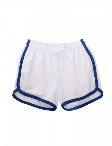 Men's Athletic Shorts - Color Block, Drawstring Waist, Quick-Dry Polyester for Running & Sports