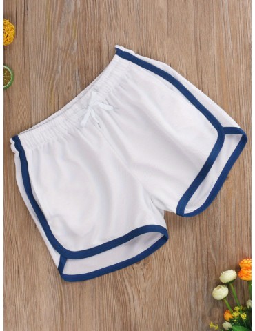 Men's Athletic Shorts - Color Block, Drawstring Waist, Quick-Dry Polyester for Running & Sports